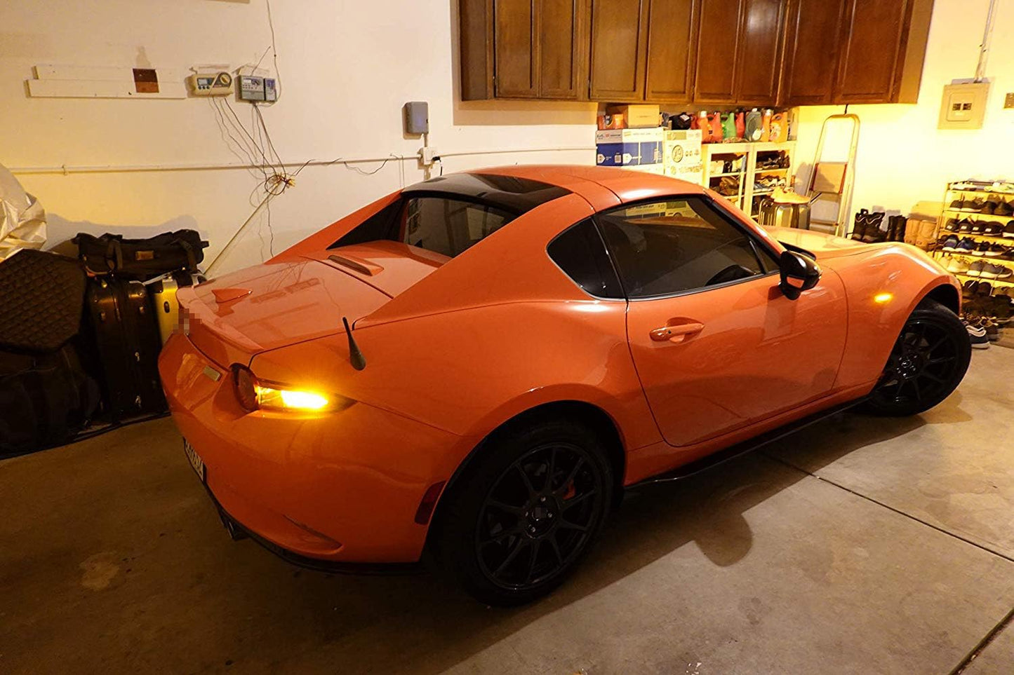 Smoked Lens Dynamic Sequential Blink/Flow Amber LED Front Side Marker Light Kit Compatible with 2016-Up Mazda MX-5, 2009-2012 Mazda RX-8, 2017-Up Fiat 124 Spider, Replace OEM Sidemarker Lamps