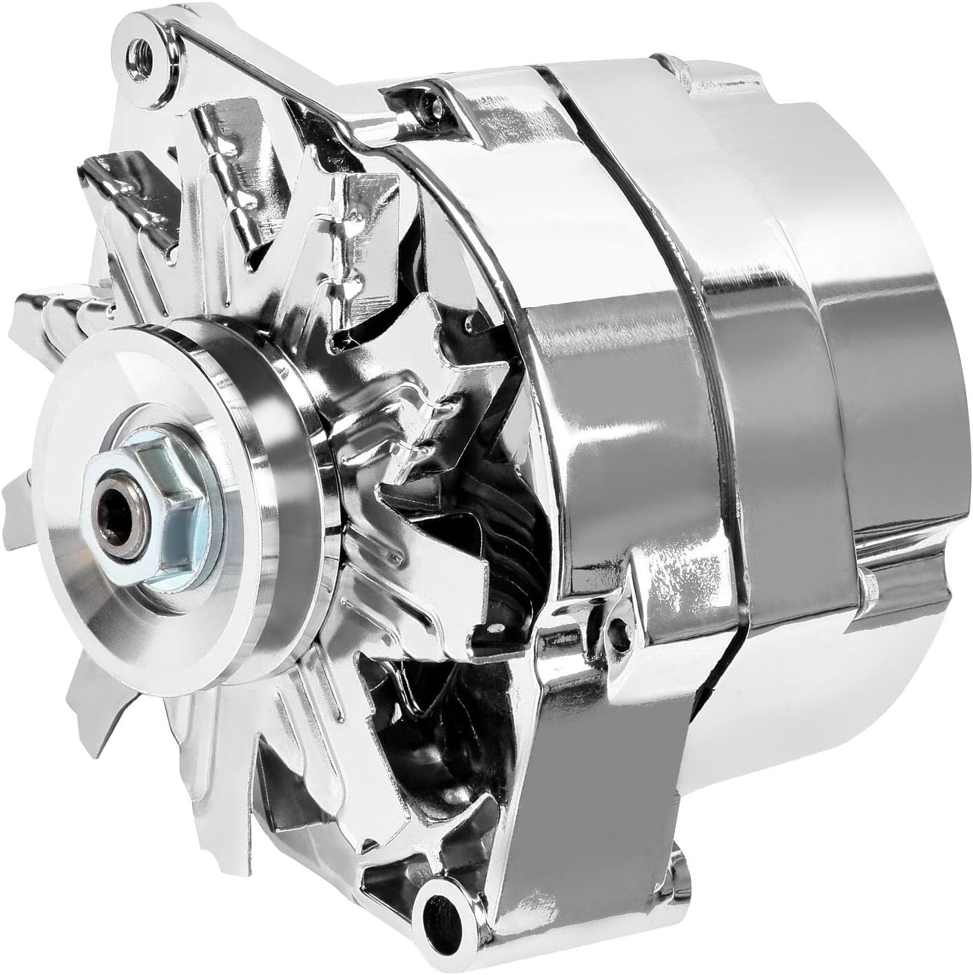 3 Wire Alternator for Chrome Self Exciting Street Rod GM 350 BBC SBC 120Amp