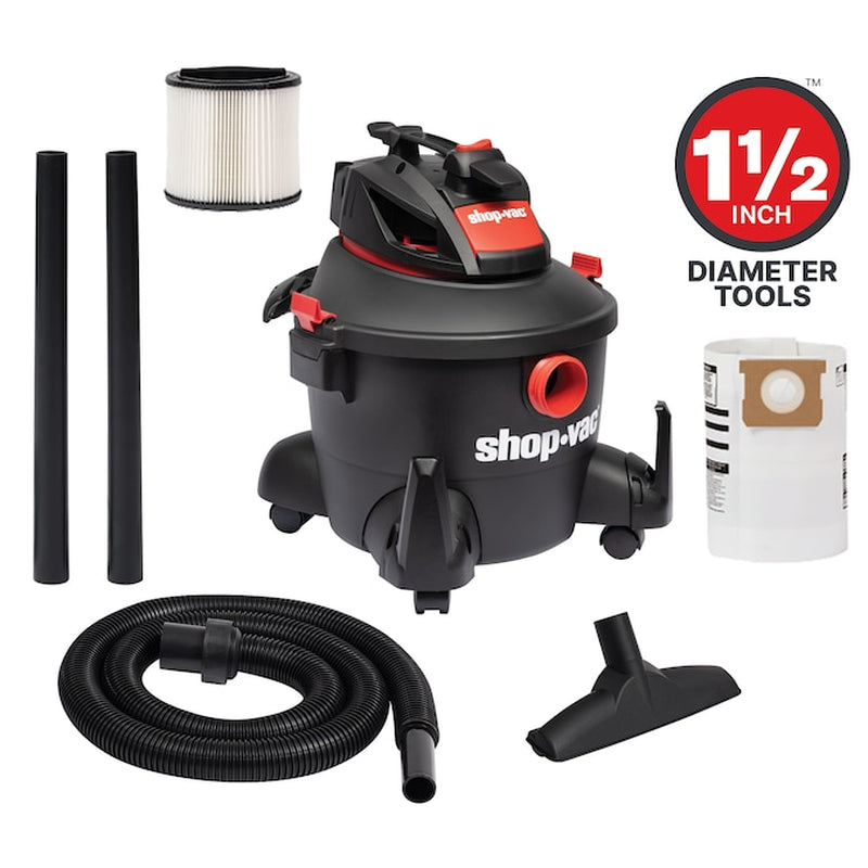 6-Gallon 3.5 HP Corded Wet/Dry Shop Vacuum with Accessories Included