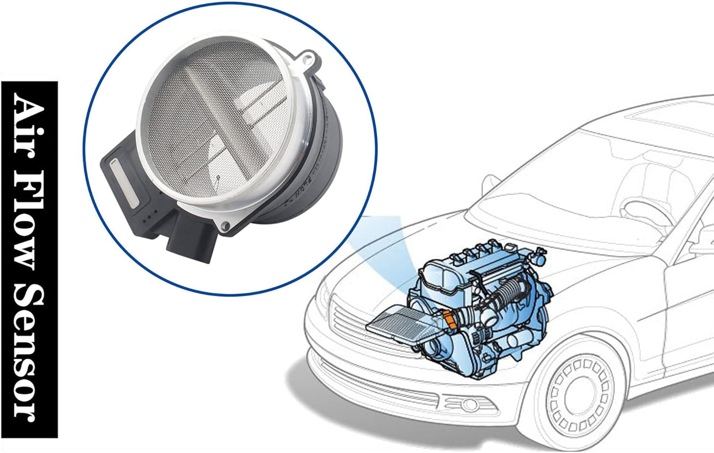 Mass Air Flow Sensor MAF Compatible with Chevrolet Silverado Suburban Escalade T