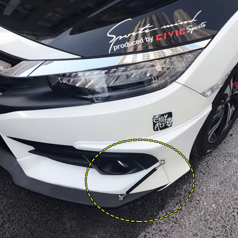 2Psc Universal Racing Adjustable Front Rear Bumper Lip Splitter Support Bar / Pull Rod Kit Racing 75Mm/100Mm/150Mm/200Mm