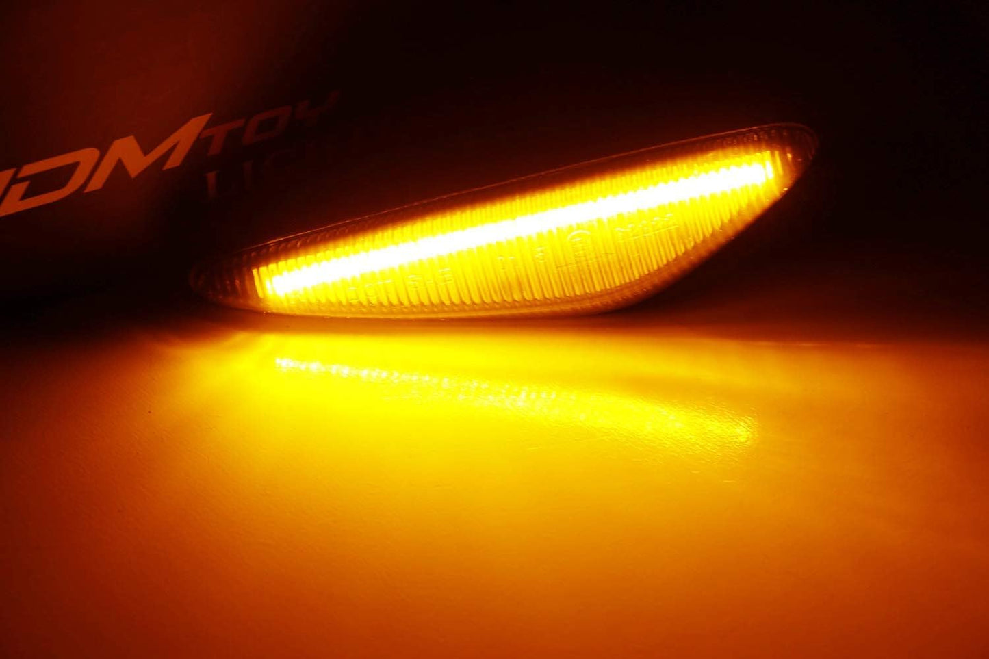Smoked Lens Dynamic Sequential Blink/Flow Amber LED Front Side Marker Light Kit Compatible with 2016-Up Mazda MX-5, 2009-2012 Mazda RX-8, 2017-Up Fiat 124 Spider, Replace OEM Sidemarker Lamps