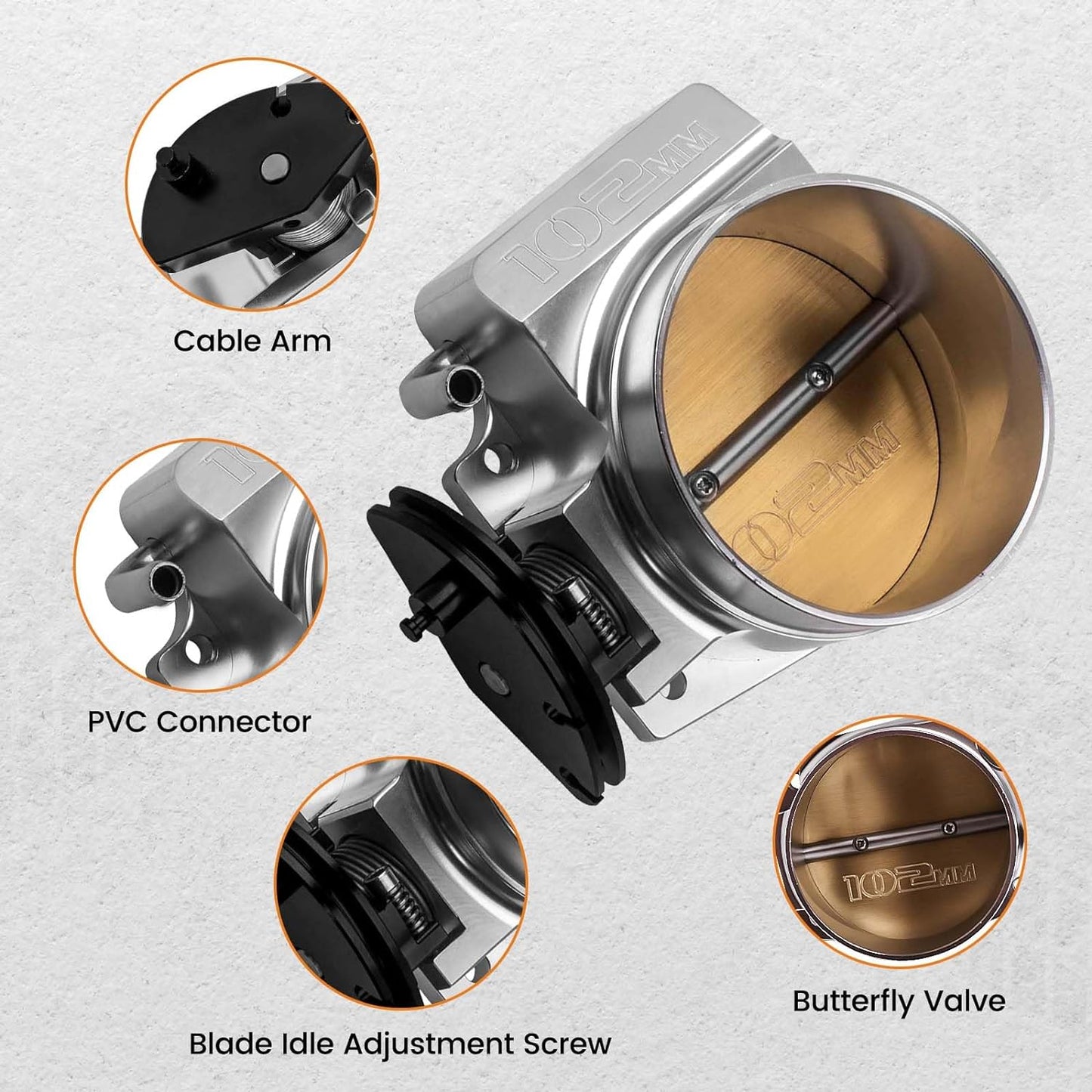 102Mm Throttle Body Assembly with TPS IAC Throttle Position Sensor for Chevy LSX