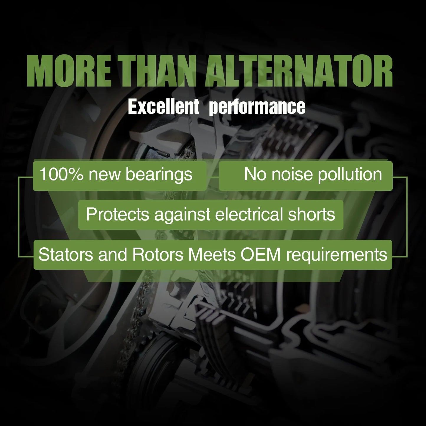 Automotive Alternator Compatible for 120Amp Chrome 1 Wire Self Exciting Street Rod GM 305 350 BBC SBC