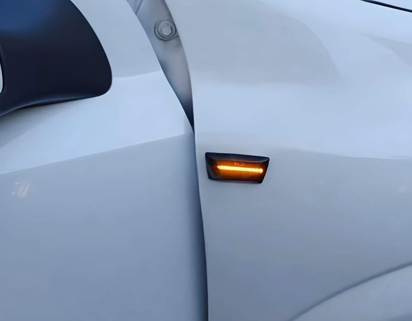 Smoked Lens Dynamic Sequential Blink/Flow Amber Full LED Front Side Marker Light Kit Compatible with 2013-2019 Buick/Opel Cascada, Replace OEM Fender Sidemarker Lamps