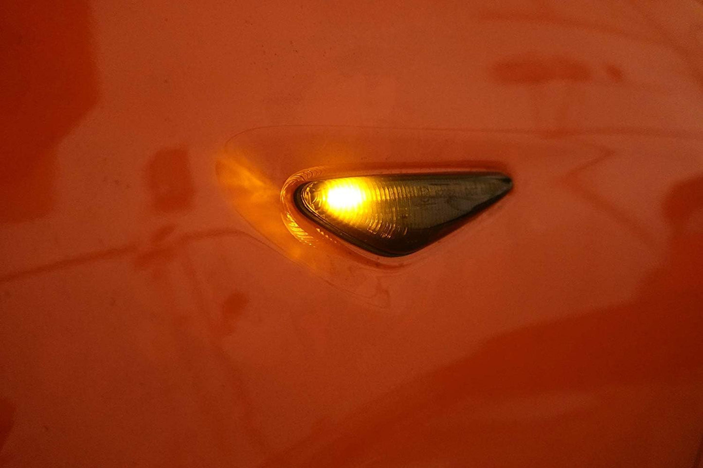 Smoked Lens Dynamic Sequential Blink/Flow Amber LED Front Side Marker Light Kit Compatible with 2016-Up Mazda MX-5, 2009-2012 Mazda RX-8, 2017-Up Fiat 124 Spider, Replace OEM Sidemarker Lamps