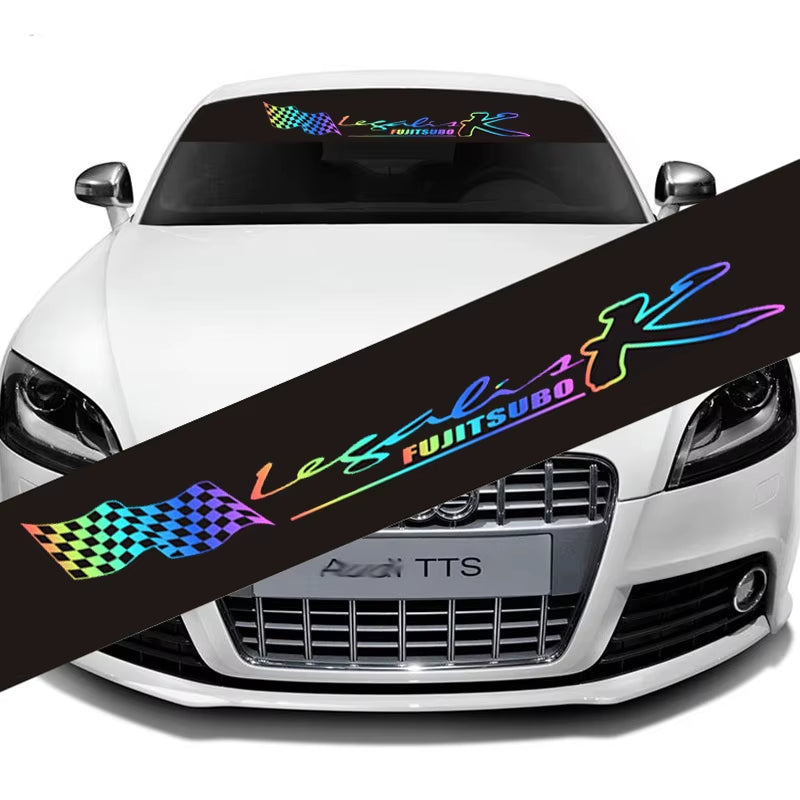 New Styling Car Stickers Racing Car Front Windshield Stickers Laser Color Car Accessories Car Windshield Stickers 130Cmx21Cm