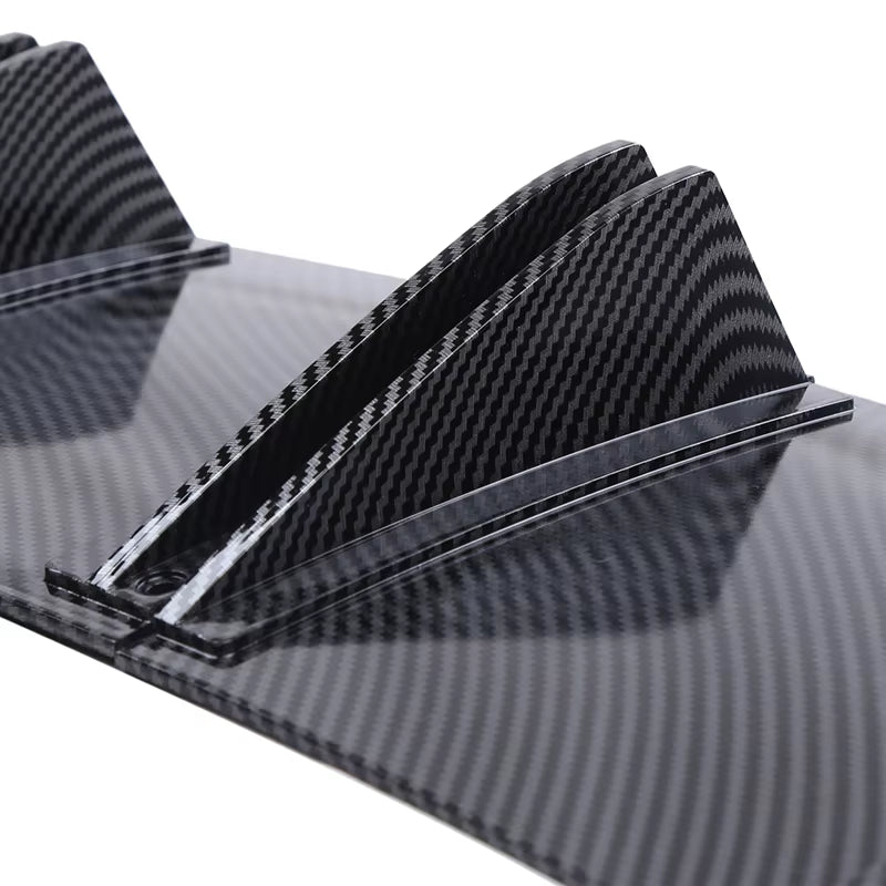 Universal Car Rear Bumper Lip ABS Double Wing Rear Shark Chassis Fin Style Curved Bumper Lip Diffuser Anti-Collision 2 in 1