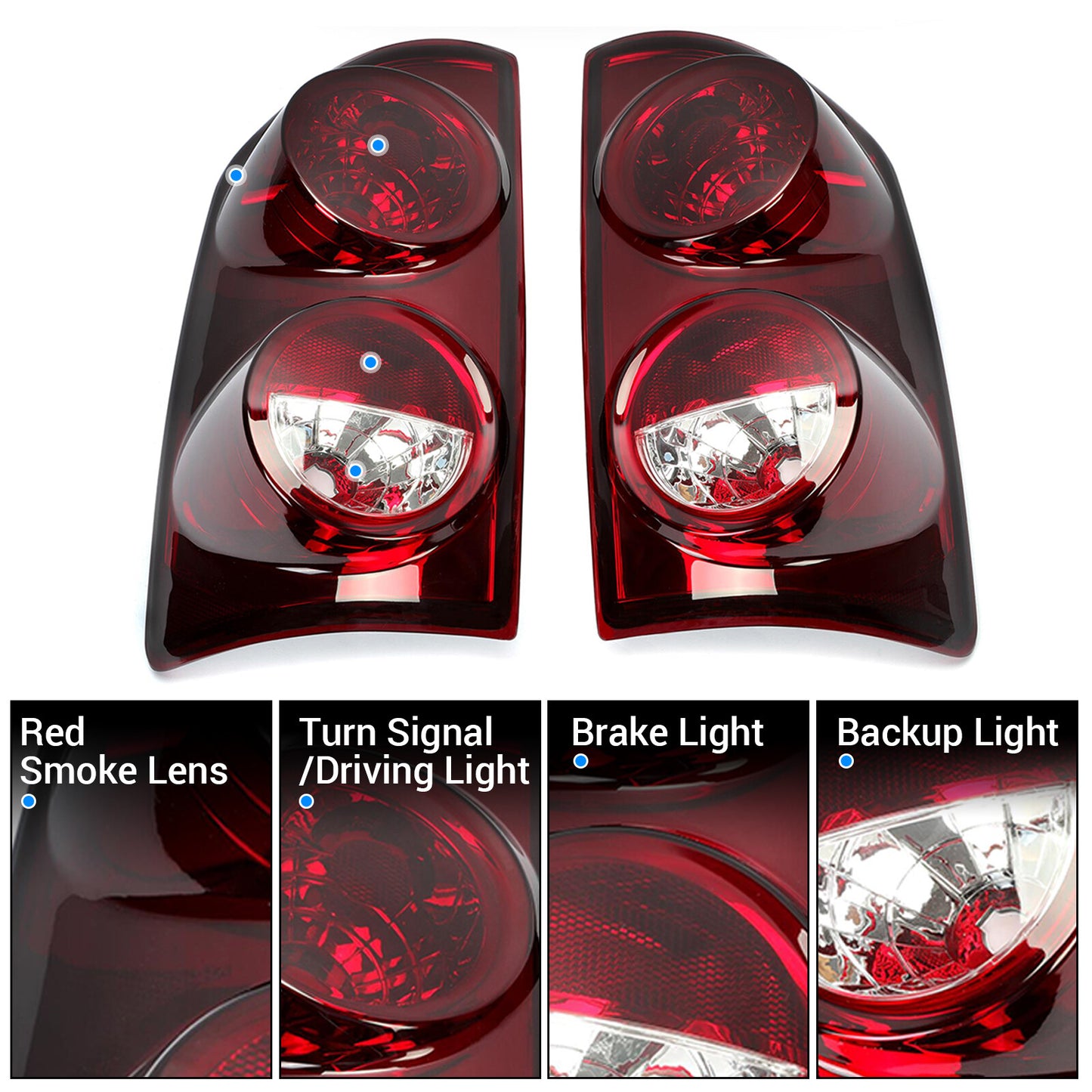 Red Smoke Tail Lights Lamps for 07-08 Dodge Ram 1500 07-09 2500 3500 Left+Right