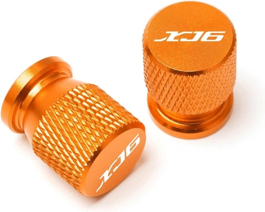 2Pcs Compatible with XJ6 N 2009-2015 2014 2013 2012 Motorcycle Accessories Wheel Tire Valve Caps Aluminum Airtight Cover(Orange)