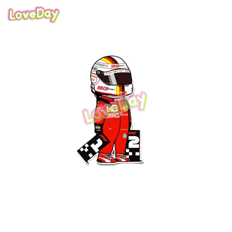 F1 Racing Cartoon Racer Sticker Motorcycle Sticker Vinyl Waterproof Glass Decals Sports Car Sticker Die Cut Sticker Auto Parts