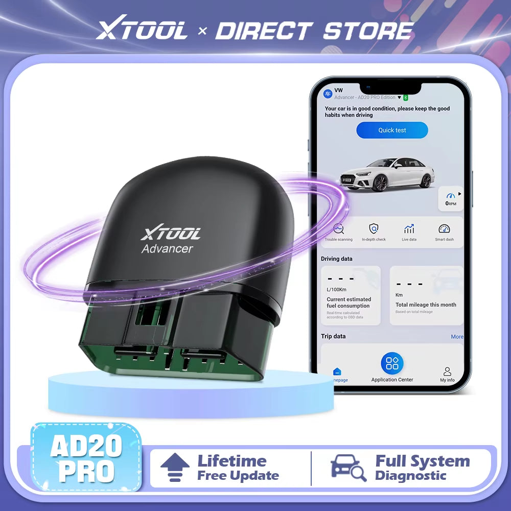 Advancer Ad20Pro Bluetooth OBD2 Scanner Car All System Automotive Diagnostic Tools Free Application Engine Check Oil Reset