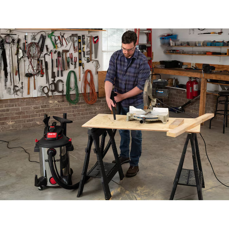 12-Gallon 6.0 HP Corded Wet/Dry Shop Vacuum with Accessories Included