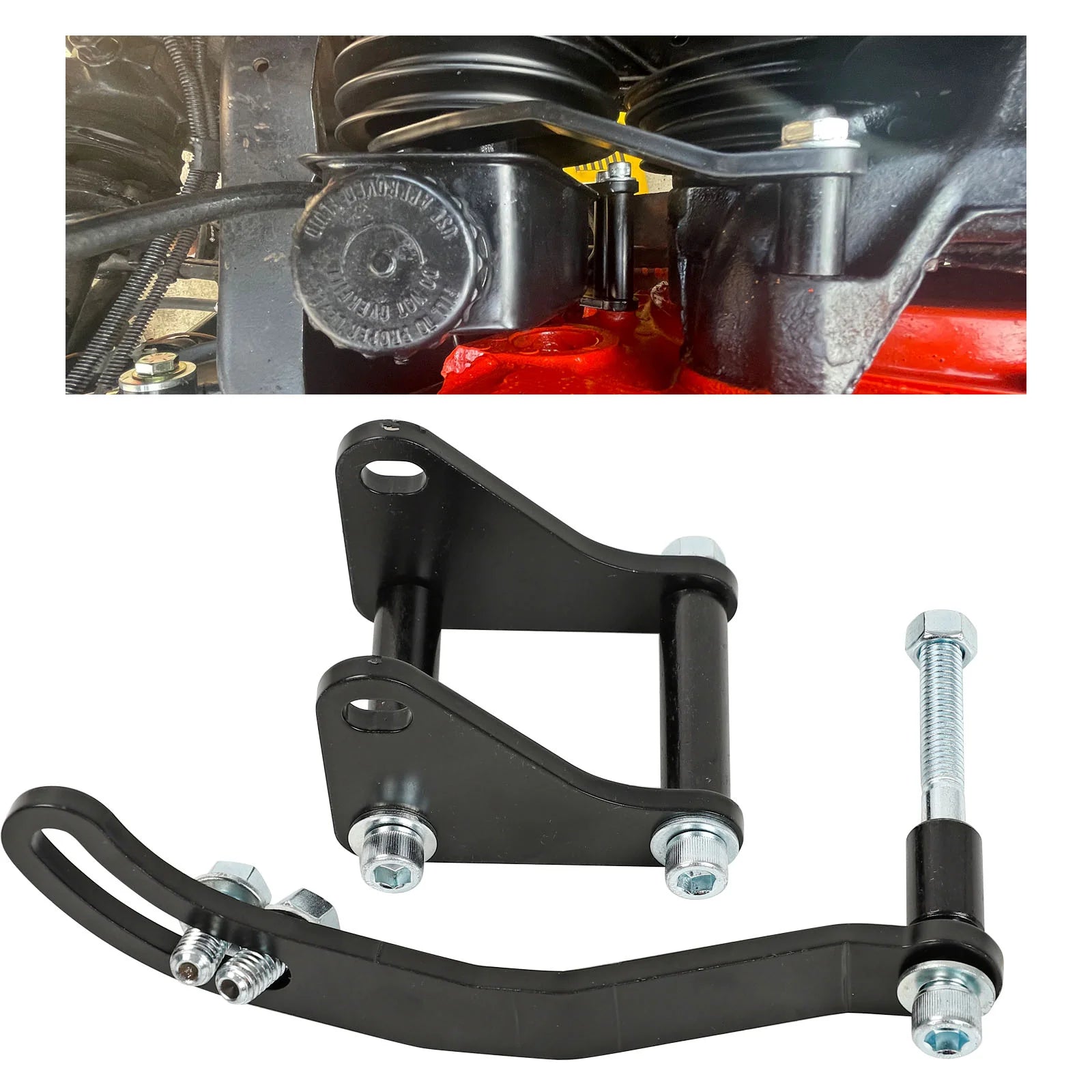SBC Black Power Steering Pump Mounting Bracket SWP LWP Saginaw GM SB Chevy 350