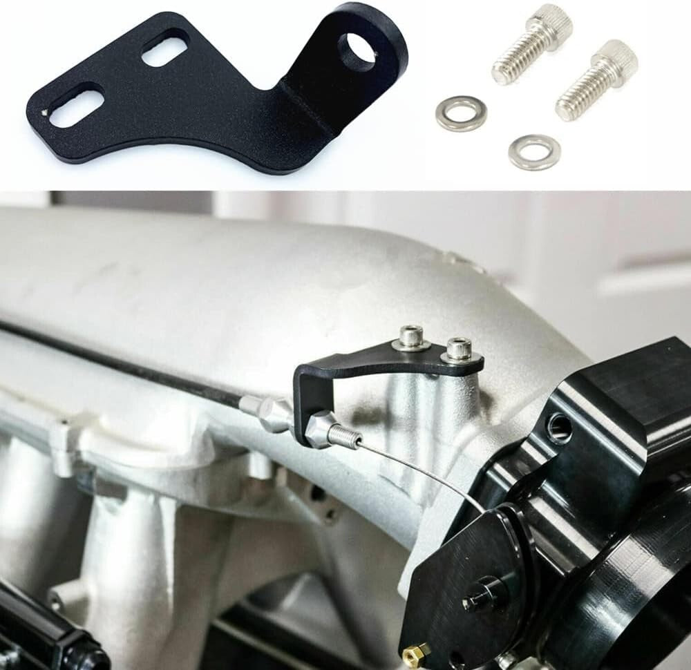 Throttle Cable Bracket Anodized and 36" Throttle Cable for Holley Hi-Ram LSX