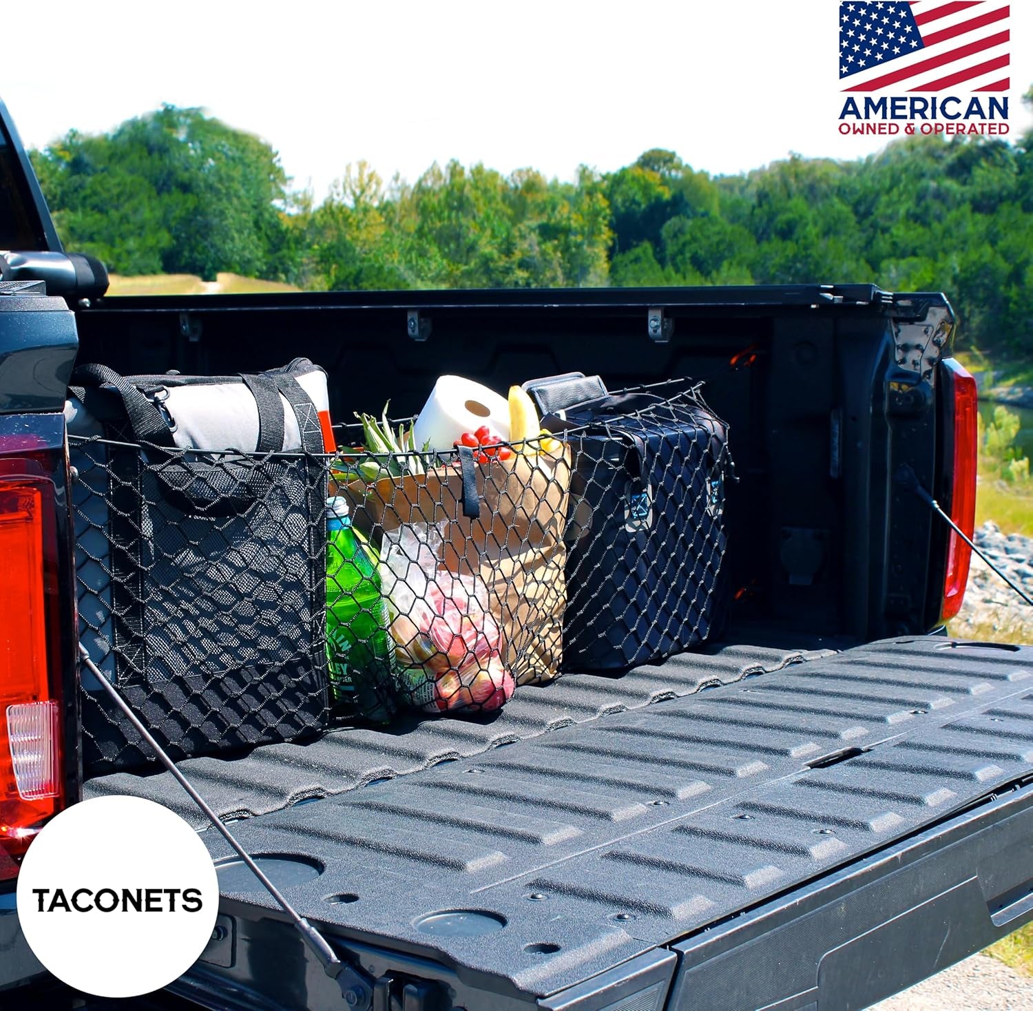 Heavy-Duty Cargo Net w/ Bungee & Carabiners – Fits GMC Sierra & Chevy Silverado