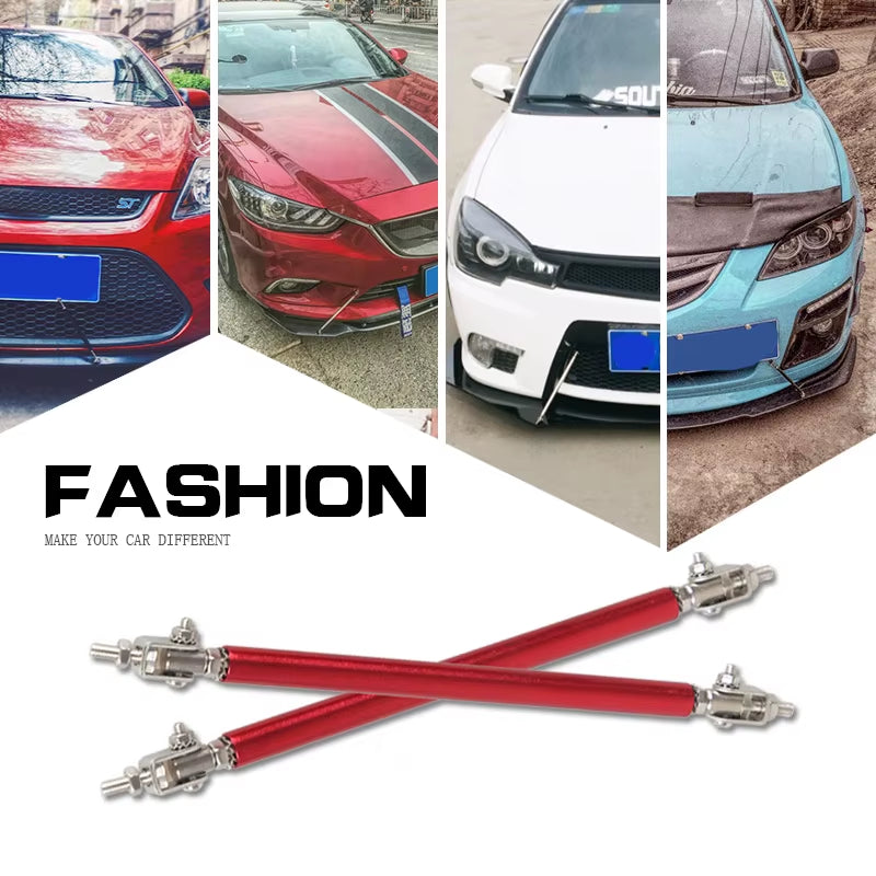 2Psc Universal Racing Adjustable Front Rear Bumper Lip Splitter Support Bar / Pull Rod Kit Racing 75Mm/100Mm/150Mm/200Mm