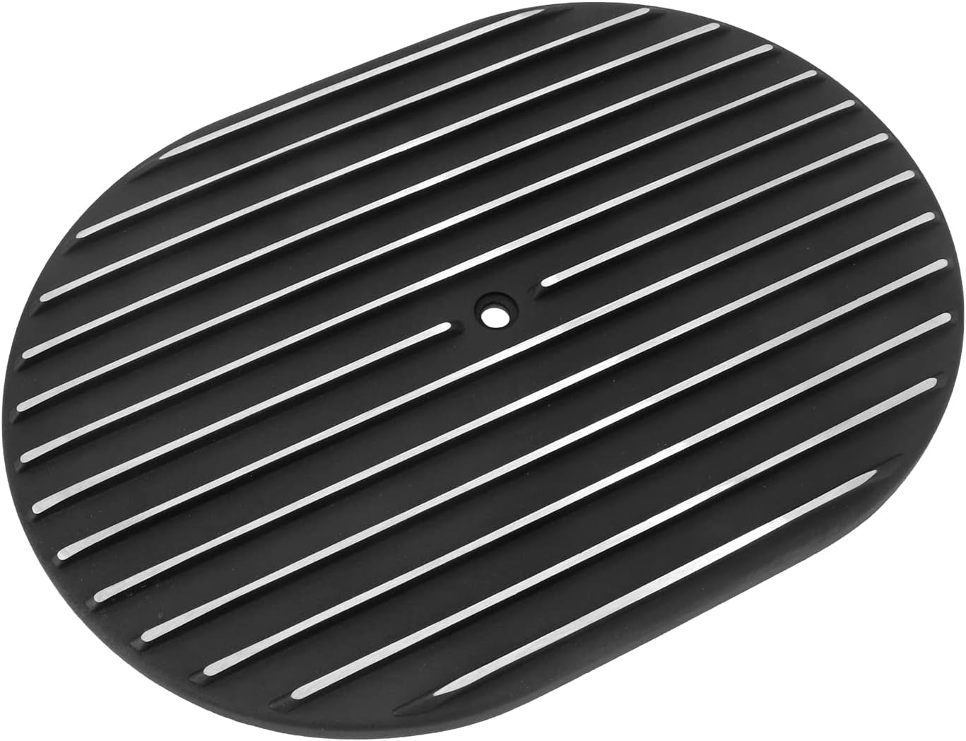 12" Oval Classic Full Finned Black Air Cleaner Kit