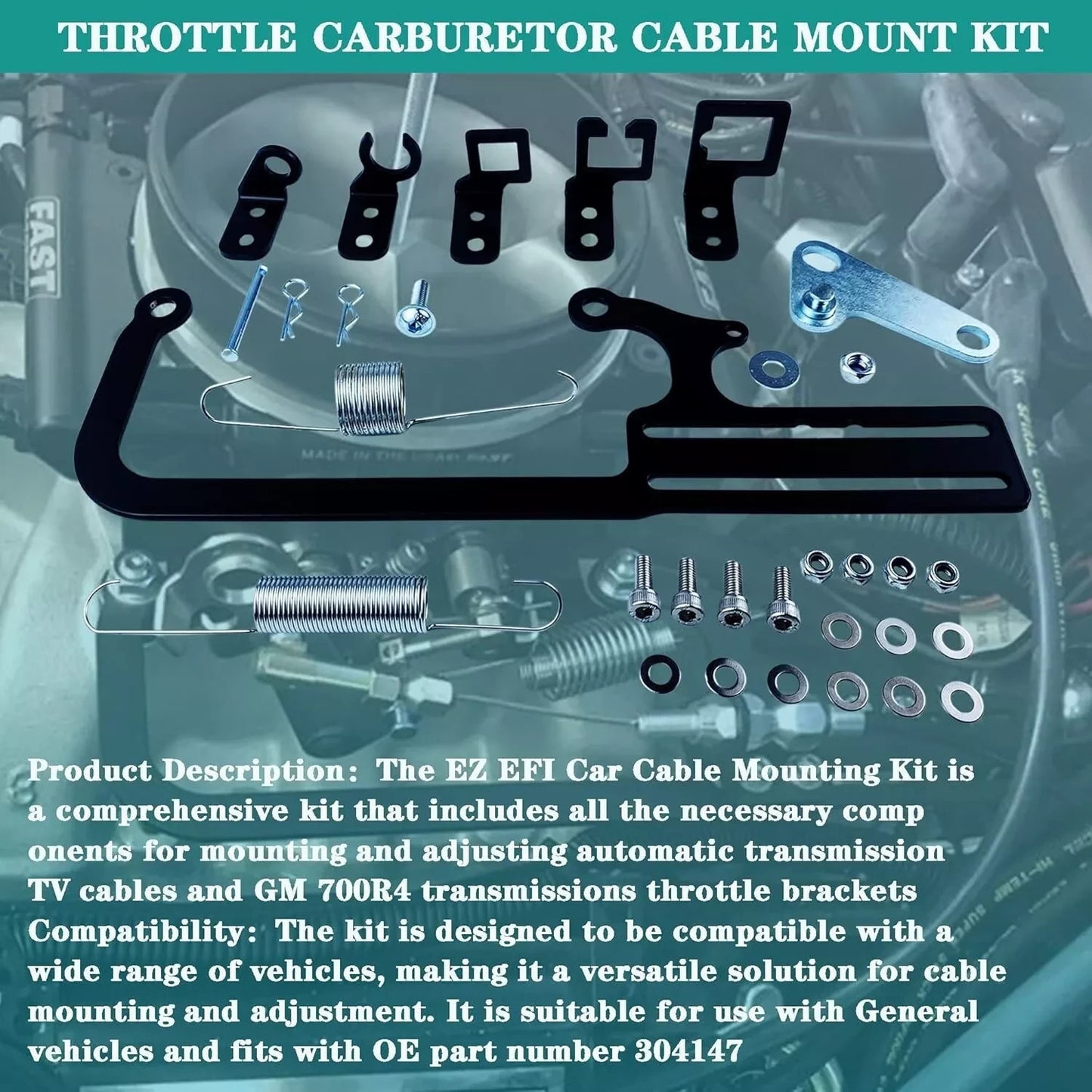 Cable Mount Bracket Kit Fit TV Holley Carb Sniper EFI Throttle Edelbrock Fitech