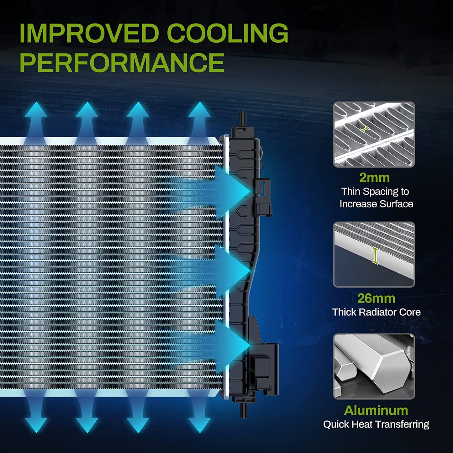 Radiator Compatible with 2013-2015 Chevy Malibu, for 2016 Malibu Limited, for 20