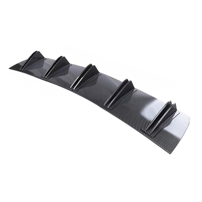 Universal Car Rear Bumper Lip ABS Double Wing Rear Shark Chassis Fin Style Curved Bumper Lip Diffuser Anti-Collision 2 in 1