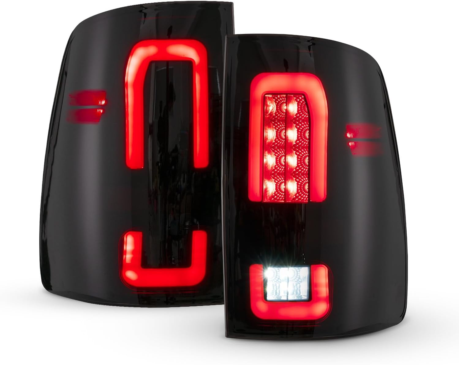 LED Tail Lights Assembly for 2009-2018 Dodge Ram 1500 | 2010-2018 Dodge Ram 2500/3500 Black Smoked Taillights Brake Rear Lamps Accessories,Left + Right