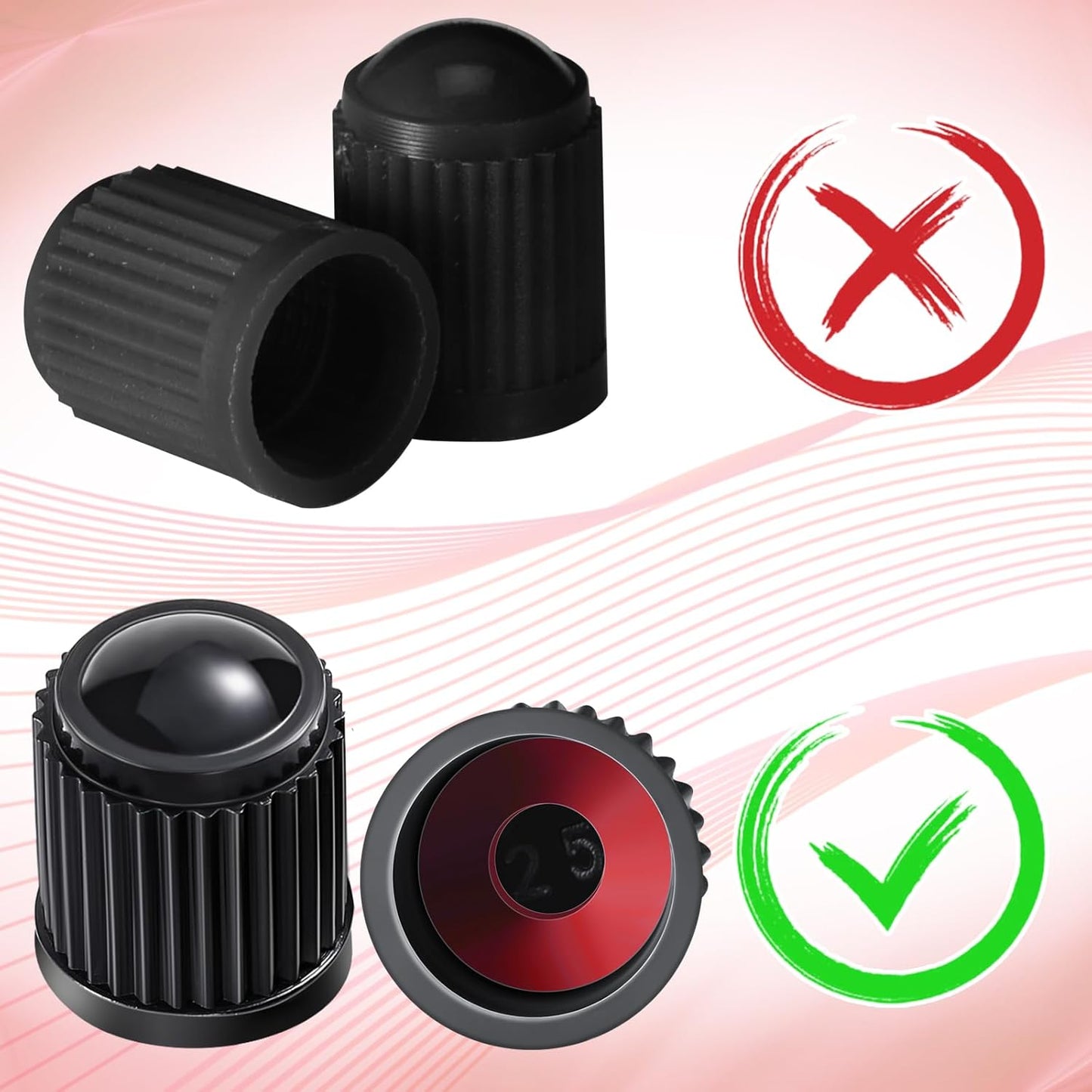 20 Pcs Tire Valve Stem Caps Car Tire Caps Plastic Universal Black Valve Stem Covers for Bike Bicycle Cars SUV Trucks Motorcycles (Black)