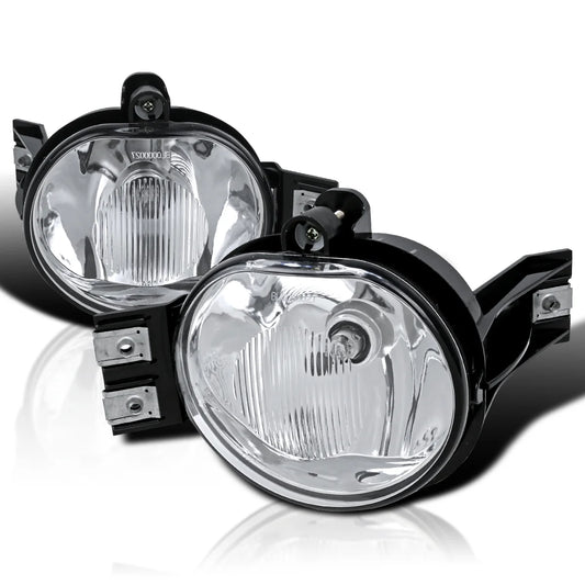 Clear Driving Fog Lights + Bulbs + Switch Compatible with 2002-2008 Dodge Ram 1500 2500 3500, 2004-2006 Dodge Durango, L+R Pair Assembly