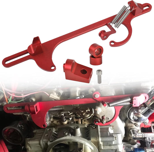 Throttle Cable Bracket for 4150 4160 Carburetors Billet Aluminum Adjustable Anodized Red