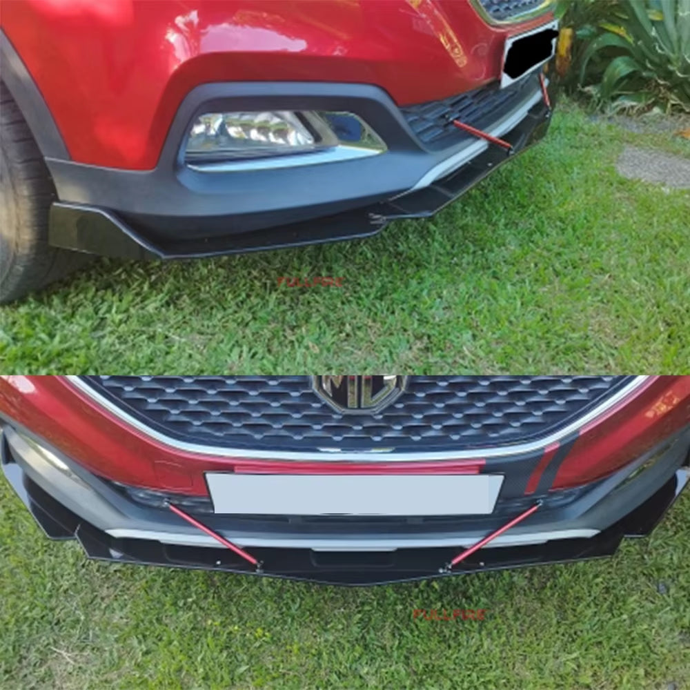 Universal Car Front Bumper Lip Body Kit Spoiler Splitter ABS Bumper Canard Lip Splitter Universal Car Accessories 5 Pieces