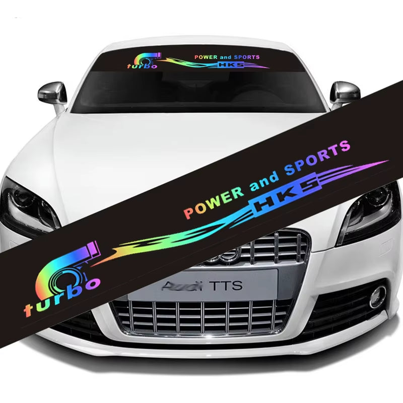 New Styling Car Stickers Racing Car Front Windshield Stickers Laser Color Car Accessories Car Windshield Stickers 130Cmx21Cm