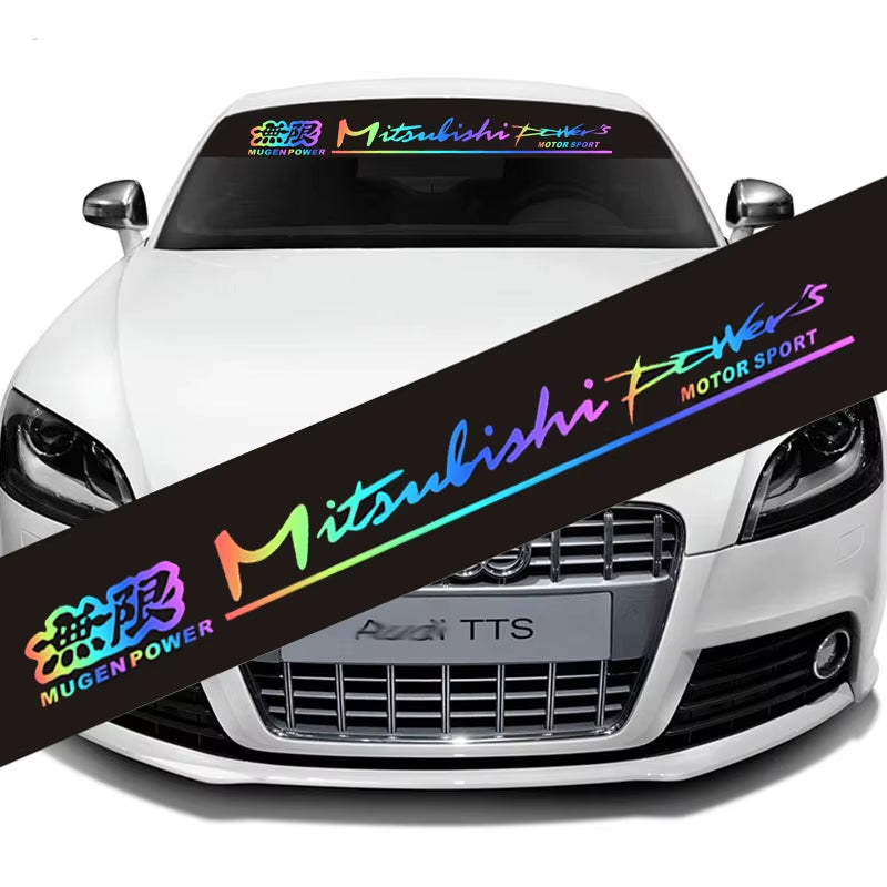 New Styling Car Stickers Racing Car Front Windshield Stickers Laser Color Car Accessories Car Windshield Stickers 130Cmx21Cm