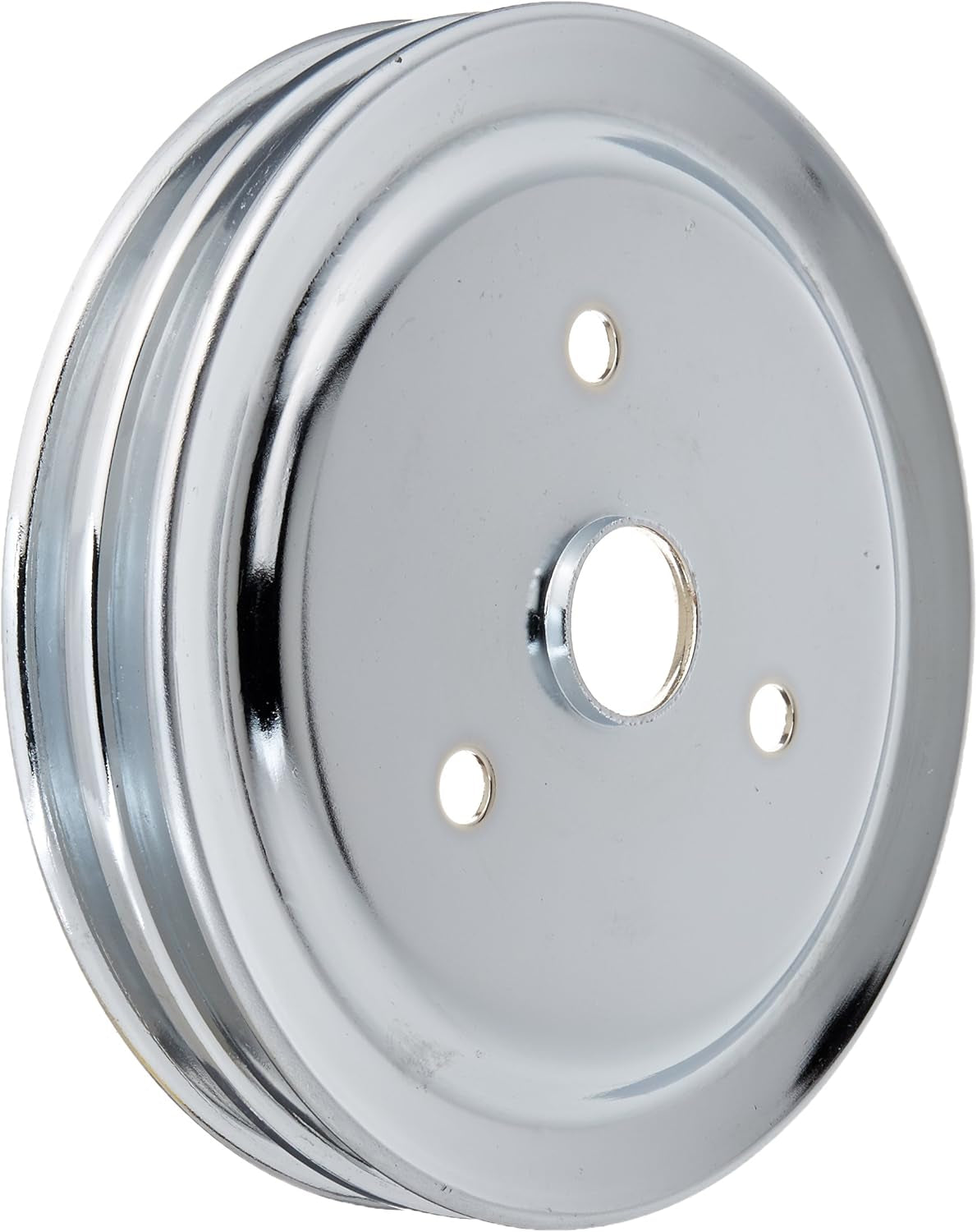 Company R9603 Chrome SWP Double Groove Crank Pulley for Small Block Chevy