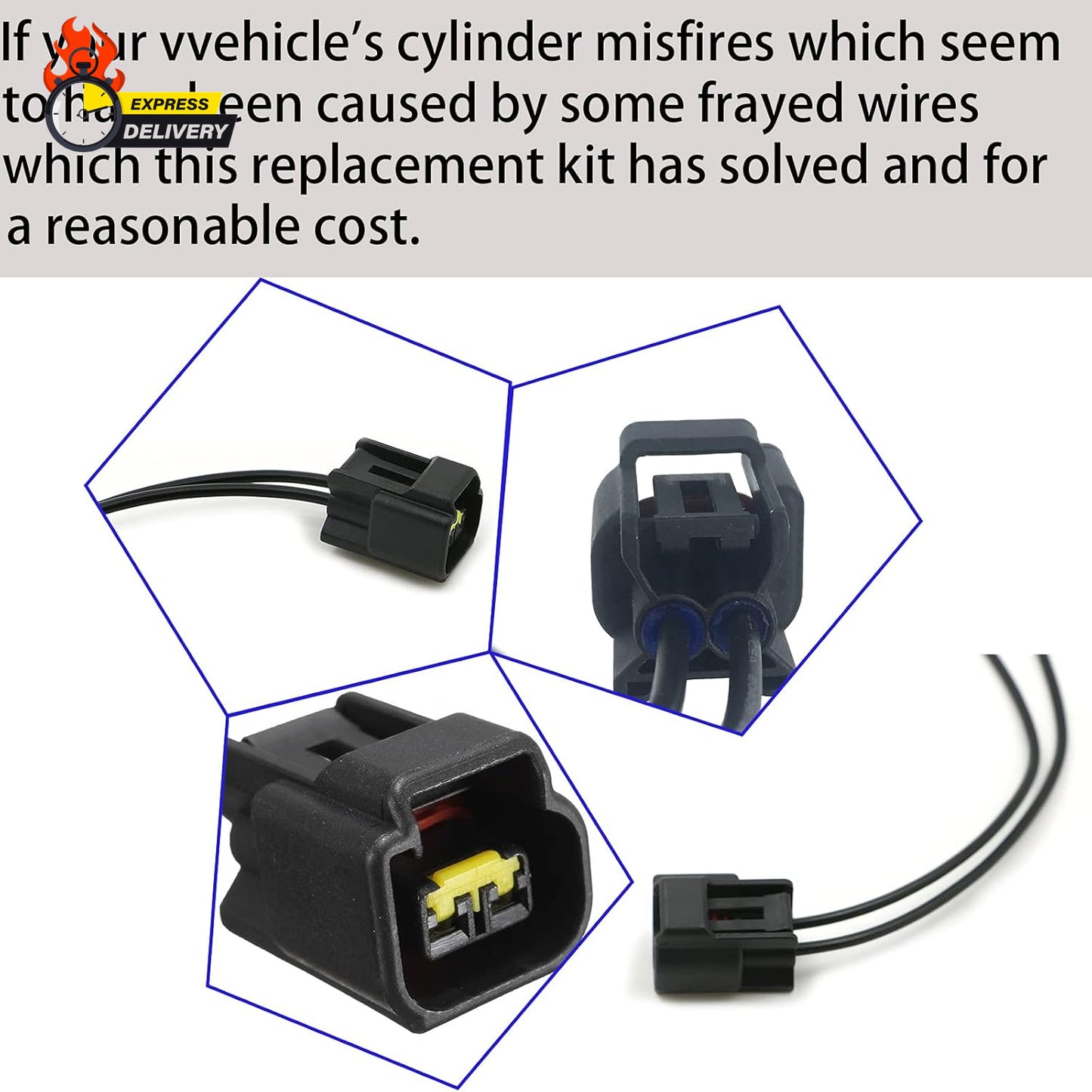8 Pack Ford Ignition Coil Connector Plug Harness Compatible with Ford Ignition C