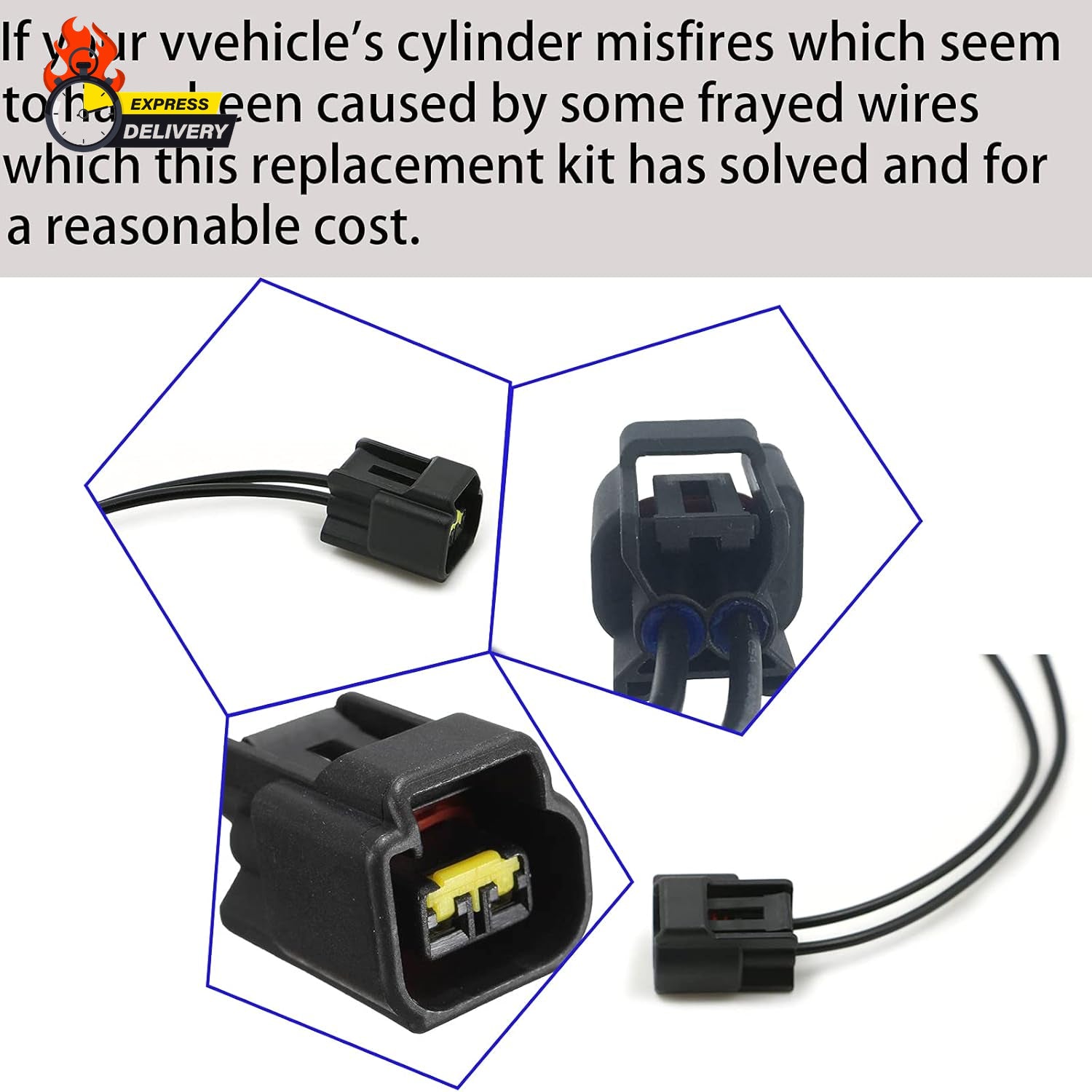 8 Pack Ford Ignition Coil Connector Plug Harness Compatible with Ford Ignition C