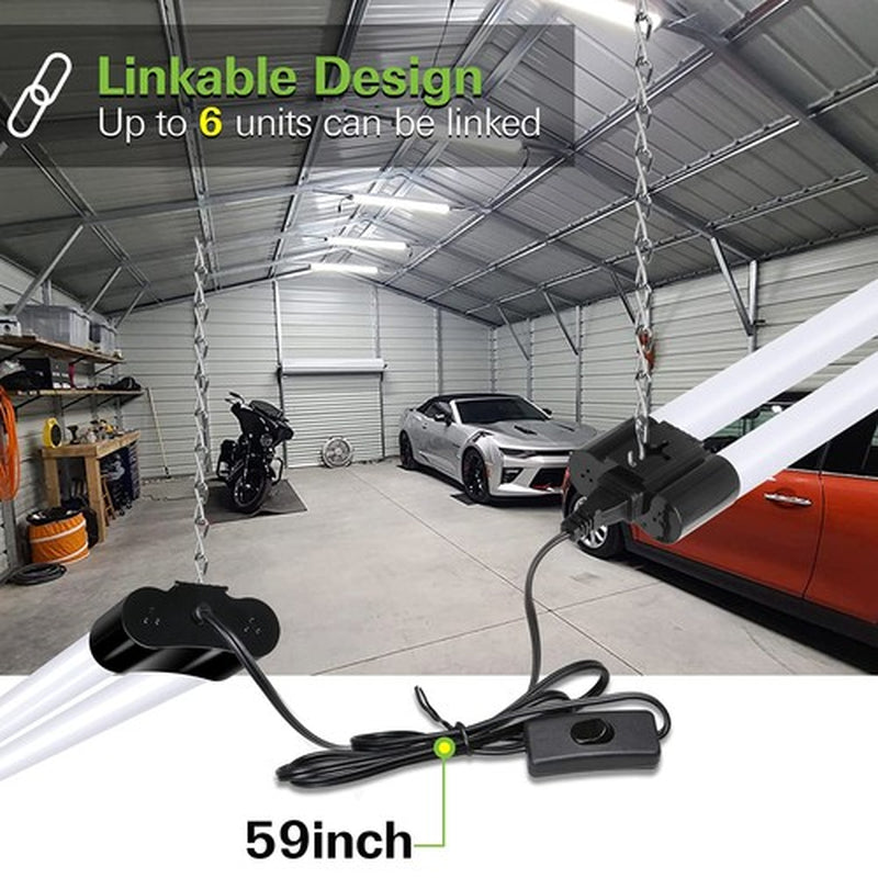 10 Pack 4FT Linkable LED Shop Light, Utility Shop Light Fixture, 4400Lm, 42W ...