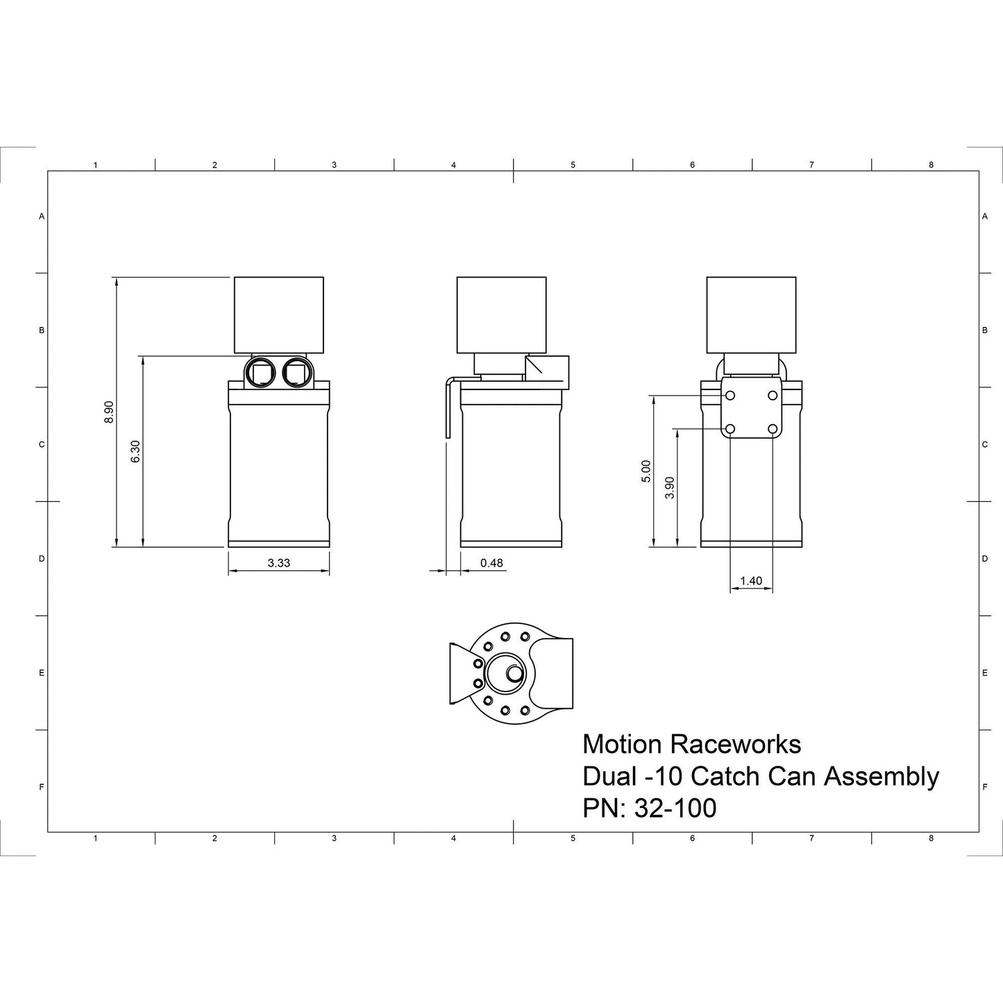 SBC / BBC / SBF Catch Can Kit for 1.22" Push in Grommets