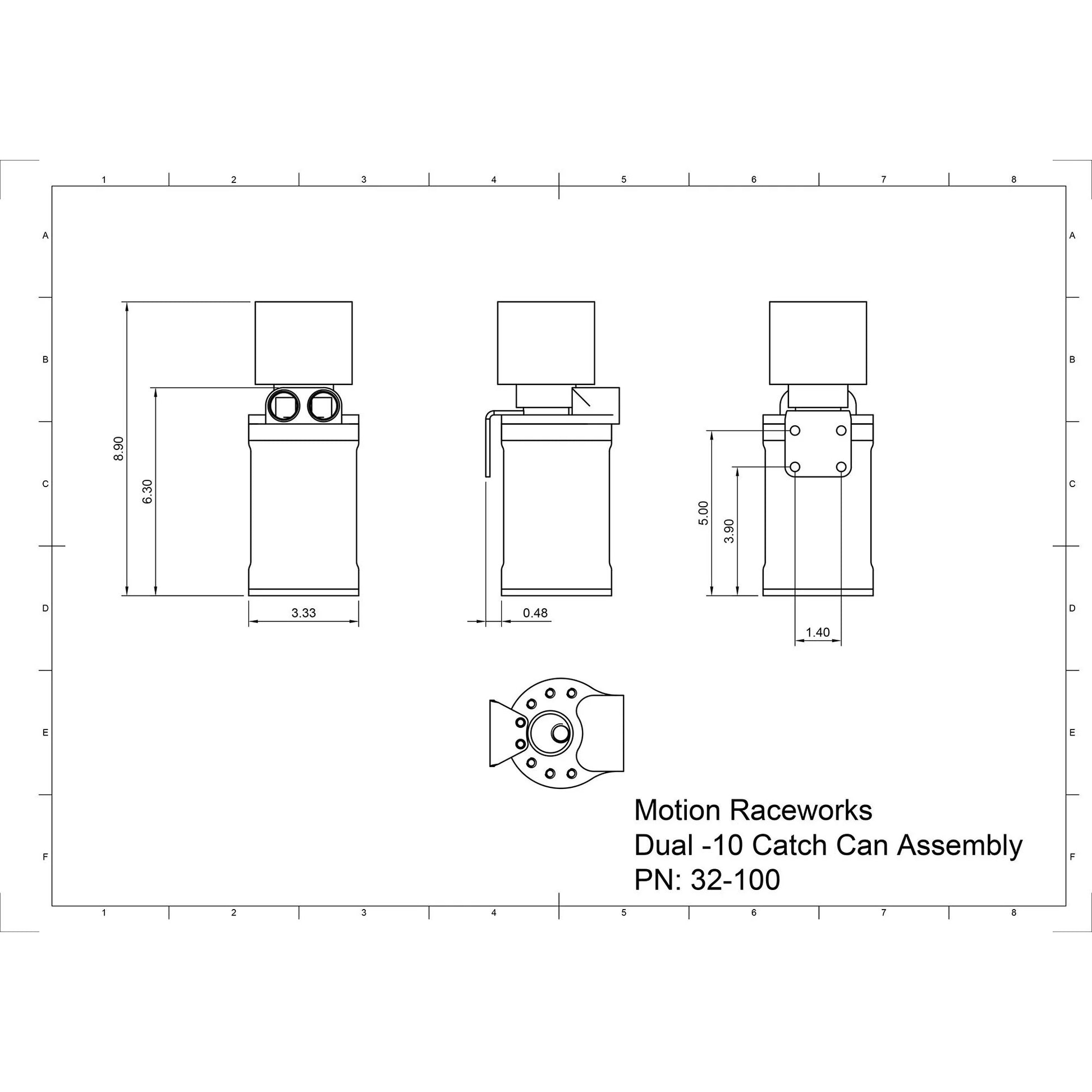 SBC / BBC / SBF Catch Can Kit for 1.22" Push in Grommets