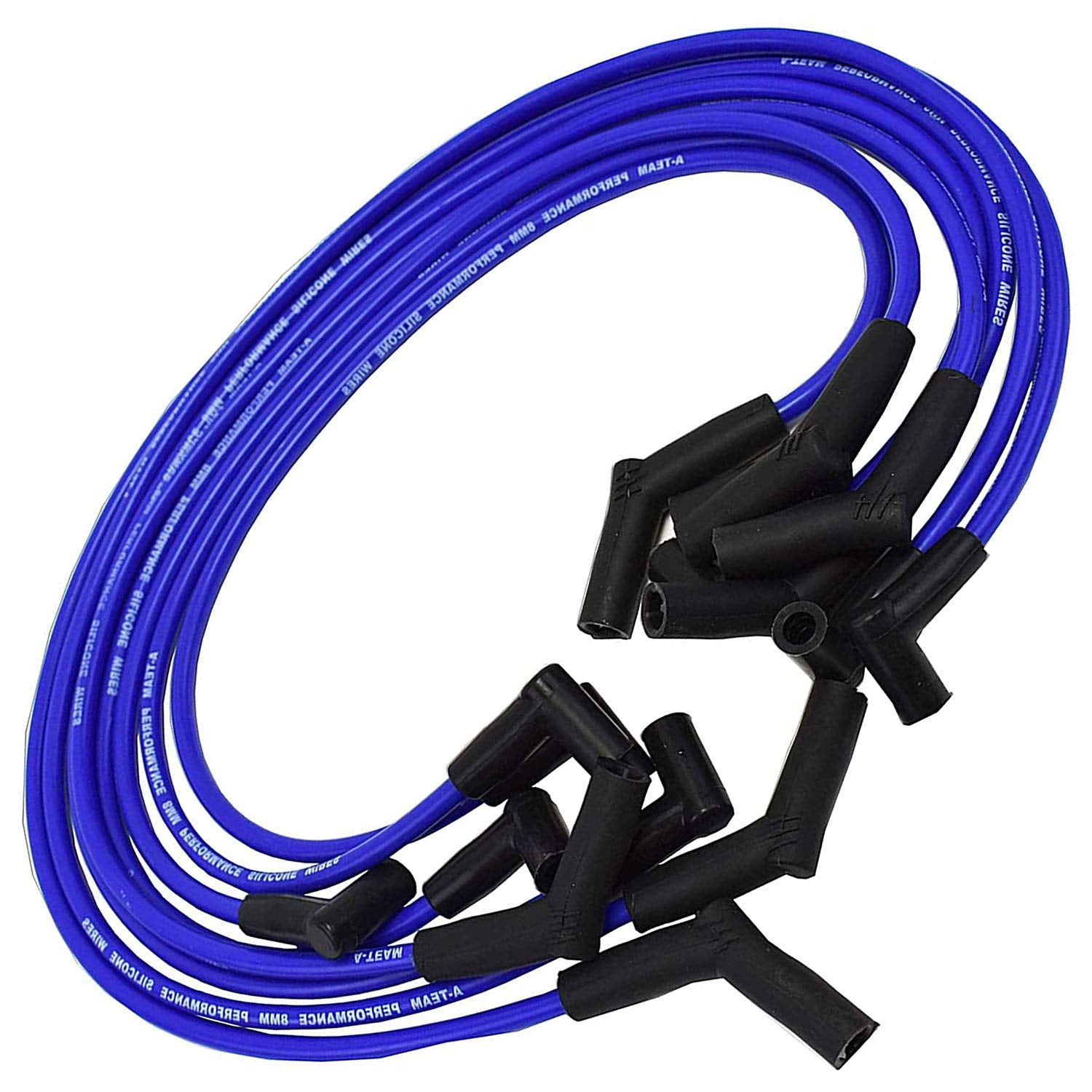 - Silicone Spark Plug Wires Set - Compatible with SBF Small Block Ford Valve Cover Wires 221 255 260 289 302 351W BOSS 302 Fits HEI Distributor Caps Blue 8.0Mm