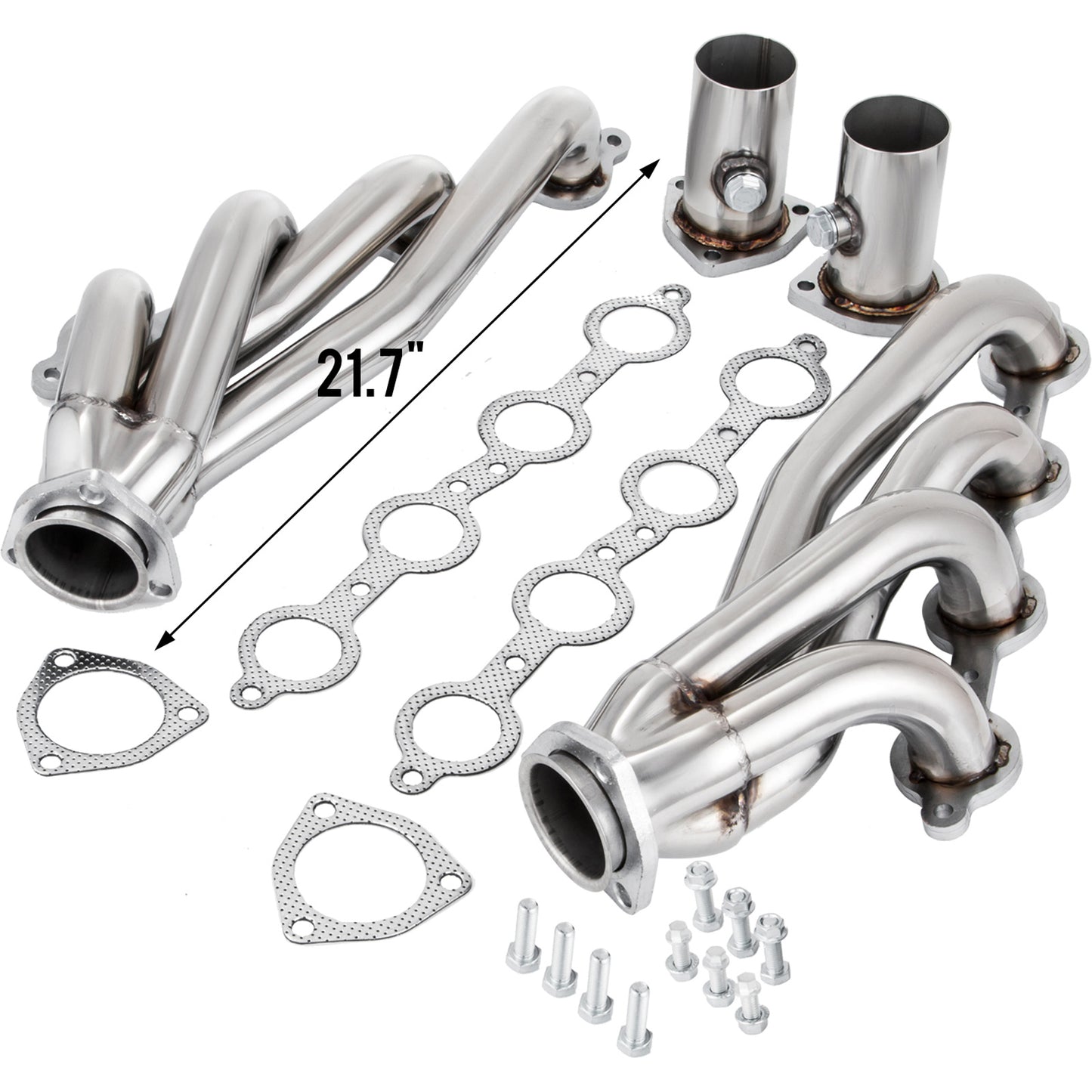 VEVOR Exhaust Header Set 1 Exhaust Turbo Headers, Stainless Steel Exhaust Manifold Headers, Shorty Engine Conversion LS Swap Exhaust Headers for Chevy LS1 LS2 LS3 LS6 LS10 SUV Truck Car