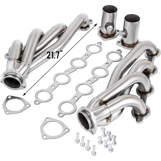 VEVOR Exhaust Header Set 1 Exhaust Turbo Headers, Stainless Steel Exhaust Manifold Headers, Shorty Engine Conversion LS Swap Exhaust Headers for Chevy LS1 LS2 LS3 LS6 LS10 SUV Truck Car