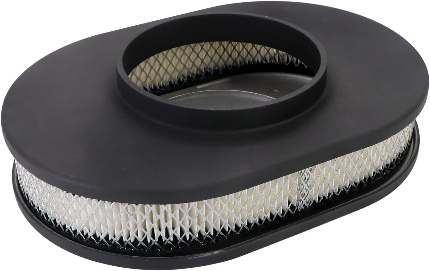 12" Oval Classic Full Finned Black Air Cleaner Kit