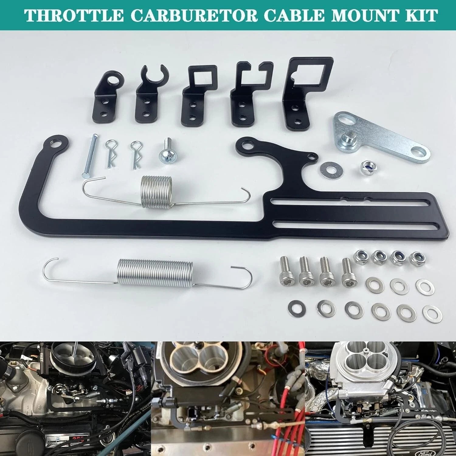Cable Mount Bracket Kit Fit TV Holley Carb Sniper EFI Throttle Edelbrock Fitech