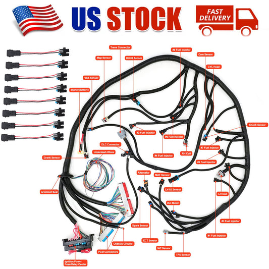LS1-4L60E Wiring Harness Stand Alone for 1999-2006 LS SWAPS DBC 4.8 5.3 6.0