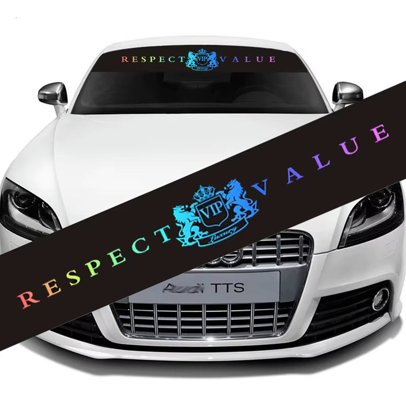 New Styling Car Stickers Racing Car Front Windshield Stickers Laser Color Car Accessories Car Windshield Stickers 130Cmx21Cm