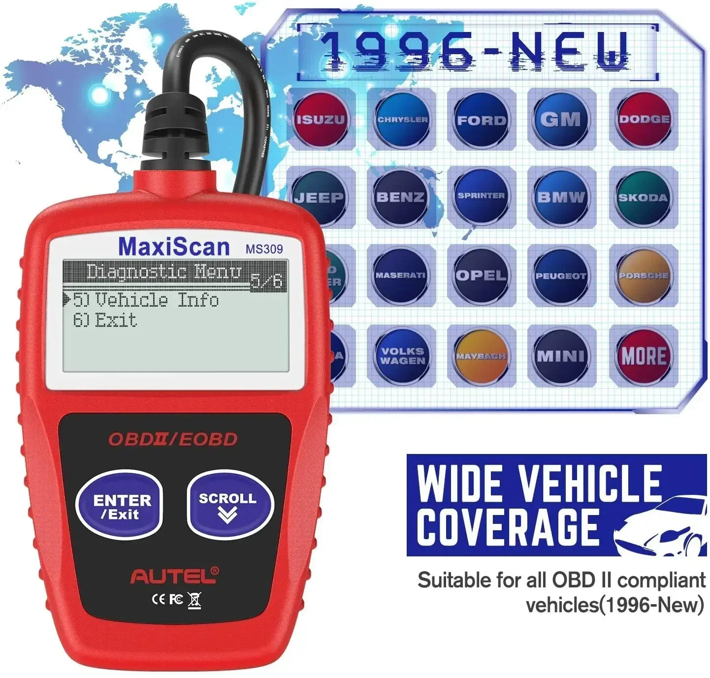 OBD2 Scanner Launch Car Engine Fault Code Reader Check State Emission Monitor Mechanic OBD OBD2 Diagnostic Tool Professional