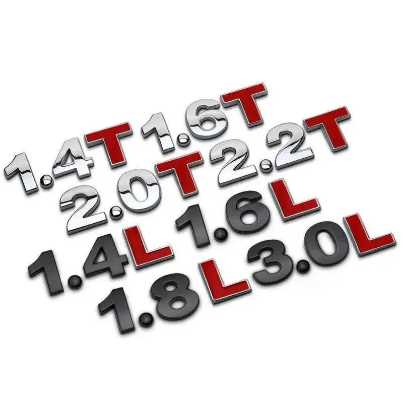 3D Metal DIY Letters Alphabet Emblem Numbers English Labeling Car Trunk Logo Sticker Digital Decal Badge Accessories Motorcycle