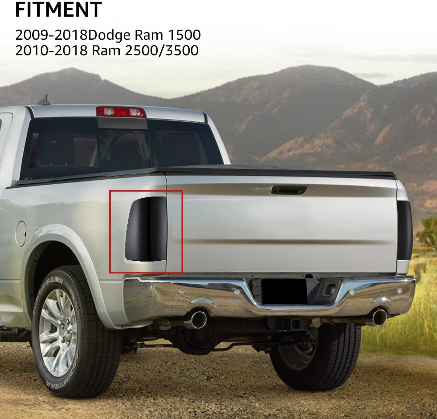 LED Tail Lights Assembly for 2009-2018 Dodge Ram 1500 | 2010-2018 Dodge Ram 2500/3500 Black Smoked Taillights Brake Rear Lamps Accessories,Left + Right