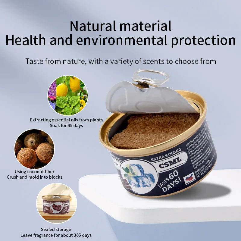 Best-Selling Wooden Block Canned Car Aromatherapy, Car Fragrance Paste, Deodorizing Air Freshener, High-End Solid Perfume