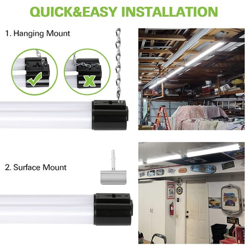 10 Pack 4FT Linkable LED Shop Light, Utility Shop Light Fixture, 4400Lm, 42W ...
